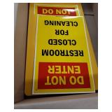 SmartSign 25 x 12 inch Do Not Enter - Restroom Closed For Cleaning Two-Sided Folding Floor Sign, Digitally Printed Polypropylene Plastic, Red, Black and Yellow