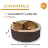 K&H Pet Products Thermo-Kitty Heated Pet Bed Small Mocha 16" 4W