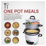 Aroma Housewares 6-Cup (Cooked) (3-Cup Uncooked) Pot Style Rice Cooker and Food Steamer (ARC-743-1NG), White