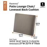 Classic Accessories 62-024-TAUPE-EC Ravenna Back Cushion, 1 Count (Pack of 1), Dark Taupe