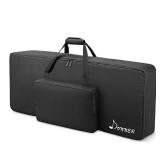 Donner 61 Key Keyboard Case, Electric Keyboard Bag Piano Gig Bag, 40"x16"x6" Waterproof 600D Nylon Oxford Black 10MM foam padding