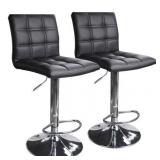 Adjustable Swivel Bar Stools Hydraulic Chair Bar Stools, Set of 2
