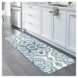 Maples Rugs Vivian Medallion Runner Rug Non Slip Hallway Entry Carpet [Made in USA], 2 x 6, Blue