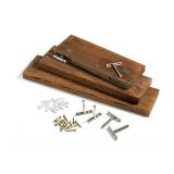 Rustic Farmhouse 3 Tier Floating Wood Shelf - Floating Wall Shelves (Set of 3), Hardware and Fasteners Included (Walnut, 3 Tier)