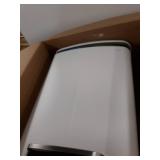 happimess HPM1005C Open Double Bucket Garbage Bin with Soft Close Step, Durable Steel Pedal for Home, Office, Kitchen Trash Can, 10.5 Gallon, White