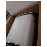 happimess HPM1005C Open Double Bucket Garbage Bin with Soft Close Step, Durable Steel Pedal for Home, Office, Kitchen Trash Can, 10.5 Gallon, White