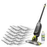 Shark VM252P10 VACMOP Pro Cordless Hard Floor Vacuum Mop with LED Headlights, 12 Disposable Pads & 12 oz. Cleaning Solution, Charcoal Gray
