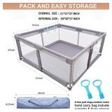 Baby Playpen , Large Baby Playard, Playpen for Babies with Gate Indoor & Outdoor Kids Activity Center , Sturdy Safety Play Yard with Soft Breathable Mesh