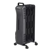 Amazon Basics Portable Digital Radiator Heater with 7 Wavy Fins and Remote Control, Black, 1500W