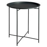 Furnius Folding Tray Metal Side Table, Sofa Table Small Round End Tables, Anti-Rust and Waterproof Outdoor or Indoor Snack Table, Accent Coffee Table,ï¼Hï¼ 20.28" xï¼Dï¼ 16.38