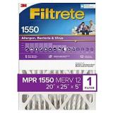 Filtrete 20x25x5, AC Furnace Air Filter, MPR 1550 DP, Healthy Living Ultra Allergen Deep Pleat, 1-Pack (actual dimensions 19.56 x 24.13 x 4.75)