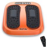 ROTAI Vibration Foot Massager Multi Relaxations and Pain Relief Rotating Acupressure Electric Foot Circulation Device with Remote Control Orange