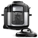 Ninja FD401 Foodi 12-in-1 Deluxe XL 8 qt. Pressure Cooker & Air Fryer that Steams, Slow Cooks, Sears, SautÃ©s, Dehydrates & More, with 5 qt. Crisper Basket, Deluxe Reversible Rack & Recipe Book, Sil