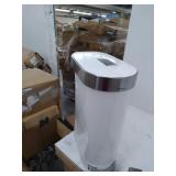 simplehuman 40 Liter / 10.6 Gallon Slim Kitchen Step Trash Can with Liner Rim, White Plastic (dent on side of can)