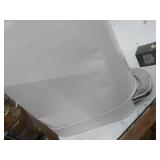 simplehuman 40 Liter / 10.6 Gallon Slim Kitchen Step Trash Can with Liner Rim, White Plastic (dent on side of can)