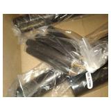 ZOBER Premium Wooden Coat Rack Free Standing, with 6 Hooks Lacquered Pine Wood Tree Coat Rack Stand for Coats, Hats, Scarves, Clothes, and Handbags - (Black