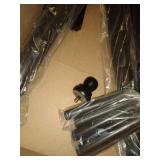 ZOBER Premium Wooden Coat Rack Free Standing, with 6 Hooks Lacquered Pine Wood Tree Coat Rack Stand for Coats, Hats, Scarves, Clothes, and Handbags - (Black