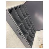 Durham 202-95-IND Gray Cold Rolled Steel Individual Small Scoop Box, 13-3/8" Width x 2" Height x 9-1/4" Depth, 24 Compartment