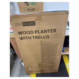 Free Standing Plant Raised Bed with Trellis Elevated Flower Bed for Hanging Flower Baskets Patio Garden Yard