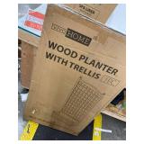 Free Standing Plant Raised Bed with Trellis Elevated Flower Bed for Hanging Flower Baskets Patio Garden Yard