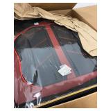 Flying Bird Car Seat Cover Pu Leather front and rear seat protection fit car SUV 5 seat (black-red)