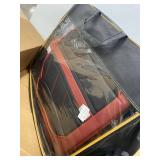 Flying Bird Car Seat Cover Pu Leather front and rear seat protection fit car SUV 5 seat (black-red)