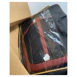 Flying Bird Car Seat Cover Pu Leather front and rear seat protection fit car SUV 5 seat (black-red)