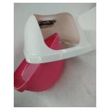 Cat Litter Box, Domed White and Pink