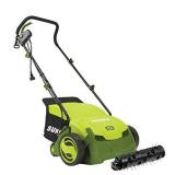 Sun Joe AJ801E 12-Amp 13-Inch Electric Dethatcher and Scarifier w/Removeable 8-Gallon Collection Bag, 5-Position Height Adjustment, Airboost Technology Increases Lawn Health, 13 inch, Green