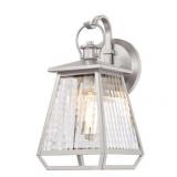 Westinghouse Lighting 6357500 1 Light Wall Fixture with Clear Waffle Glass, Nickel Luster