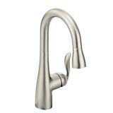 Moen 5995SRS Arbor One Handle High Arc Pulldown Bar Faucet with Reflex, Spot Resist Stainless