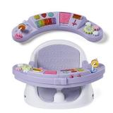 Infantino Music & Lights 3-in-1 Discovery Seat for Girls - Christmas Gift for Sensory Exploration for Babies and Toddlers, Convertible Booster, Feeding Chair with Electronic Piano