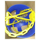 High Back Full Bucket Toddler Swing Seat with Plastic Coated Chains and Carabiners for High Back Full Bucket Toddler Swing Seat with Plastic Coated Chains and Carabiners for Easy Install- Blue &yellow