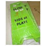CERLMLAND Slow Kids at Play! 2 pack Green Child - Safety Slow-Down-double-sided - signs , Black text and red graphics Easier to identify,Yard Signs for Schools,Neighborhoods,Park,Day Cares,Home Use fo
