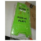 CERLMLAND Slow Kids at Play! 2 pack Green Child - Safety Slow-Down-double-sided - signs , Black text and red graphics Easier to identify,Yard Signs for Schools,Neighborhoods,Park,Day Cares,Home Use fo