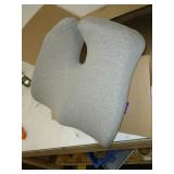 Cushion Lab Patented Pressure Relief Seat Cushion for Long Sitting Hours on Office/Home Chair, Car, Wheelchair - Extra-Dense Memory Foam for Hip, Tailbone, Coccyx, Sciatica - Light Grey