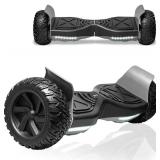 LongtimeUSA All-Terrain Off-Road Hoverboard 8.5" Wheels Electric Self Balancing Scooter Hover Board for Adults and Kids Built-in Bluetooth Speaker and LED Lights UL2272 Certified (Black) Retails $199.