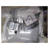 Sapphire Home Luxury 8 Piece King/California-King Comforter Set with Shams Cushions and Throw, Modern Light Gray Damask Pattern, Bed Cover Bed in a Bag, (21620, King/Cal-King)