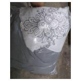 Sapphire Home Luxury 8 Piece King/California-King Comforter Set with Shams Cushions and Throw, Modern Light Gray Damask Pattern, Bed Cover Bed in a Bag, (21620, King/Cal-King)