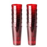 New Star Foodservice 46403 Tumbler Beverage Cup, Stackable Cups, Break-Resistant Commercial SAN Plastic, 16 oz, Red, Set of 12