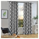 Melodieux Moroccan Fashion Room Darkening Blackout Grommet Top Curtains for Living Room, 52 by 84 Inch, Grey (1 Panel)