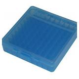 MTM 100 Round Flip-Top Ammo Box 40/45/10MM Cal (Clear Blue)