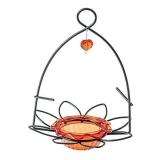 Birds Choice Off Oriole Flower-Shaped Feeder w/Heart Ornament, Oriole Nectar & Jelly Feeder, 3oz Capacity, Orange