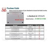 UESWILL Glossy See Through Crystal Clear Hard Shell Case Cover Compatible with 2010-2017 Release MacBook Air 13 inch (Model: A1466 / A1369) + Microfibre Cleaning Cloth, Clear