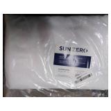 Sun Zero - 56260 Greyson Faux Dupioni Silk Extreme 100% Blackout Back Tab Curtain Panel, 50" x 95", Pearl White (One Panel)