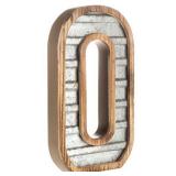 XXL 14" Galvanized Metal and Wood Industrial Home and Business Wall Letters Monogram Letter O