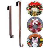 Wreath Hanger, Adjustable Length from 15 to 25 Inches Wreath Hanger for Front Door Heavy Duty with 20LB Upgrade Wreath Hook Holder for Christmas Decorations by AnCintre (Bronze-2 Pack)
