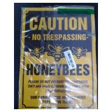 Caution Bees Sign No trespassing Honey Bees at Work, 10â x 14â Industrial Grade Aluminum, Easy Mounting, Rust-Free/Fade Resistance, Indoor/Outdoor, USA Made by MY SIGN CENTER