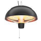 Patio Hanging Heater, Ceiling Patio Heater, Waterproof Outdoor/Indoor Electric infrared Hanging Heater with 2 Modes Power (600W/1500W)