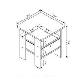 Furinno 11157GYW/BK Andrey End Table Nightstand with Bin Drawer, 1-Pack, French Oak Grey